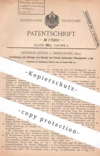 original Patent - Heinrich Altena , Oberhausen | 1905 | Sättigen von Bauholz - Schutz vor Fäulnis | Holz , Balken