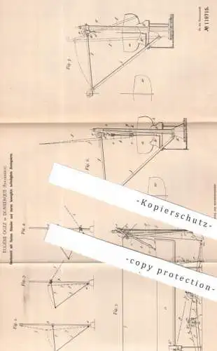 original Patent - Eugène Ogez , Dunkerque , Frankreich | 1899 | Bootsdavit mit festem Ständer | Boot Boote Davit Schiff