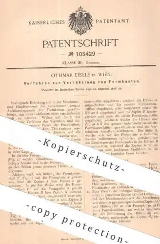 original Patent - Othmar Eisele , Wien , Österreich | 1898 | Verdübelung von Formkasten | Form , Formen , Dübel Schraube