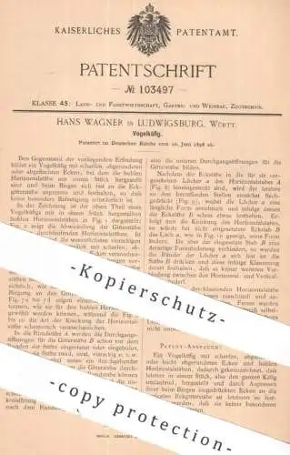 original Patent - Hans Wagner , Ludwigsburg / Württemberg | 1898 | Vogelkäfig | Vogel - Käfig | Tier , Voliere , Vögel