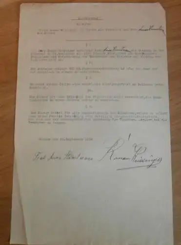 Mietvertrag Büdnerei in Gielow i. Mecklenburg , 1932 , Anna Kunstmann , Roman Weidinger !!!