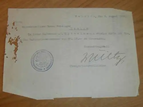 Gerichtsvollzieher Malchin i. Mecklenburg , 1932 , Haftkosten , Kittelmann in Gielow , Stempel !!