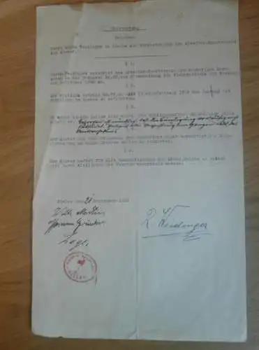 Mietvertrag Arbeiter-Sportverein in Gielow i. Mecklenburg , 1932 , Roman Weidinger !!!