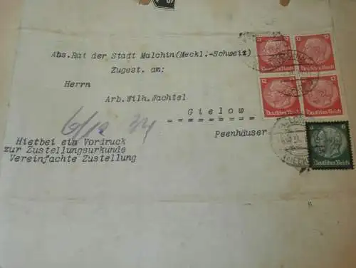 Strafverfügung Sägerei Weidinger in Gielow i. Mecklenburg , 1935 , Polizei , Gendarmerie , Teterow - Malchin !!!