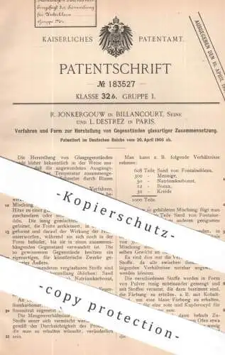 original Patent - R. Jonkergouw , Billancourt , Seine | L. Destrez , Paris , Frankreich | 1906 | Form für Glas | Gläser