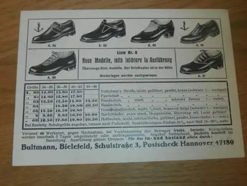 Bultmann Schuhe in Bielefeld , 1940 , Reklame / Werbung , Schuhladen  !!!