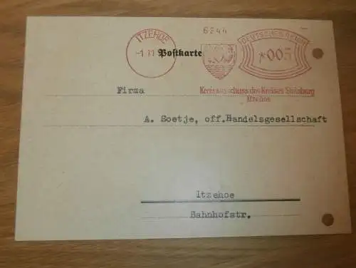 Kreisausschuß des Kreises Steinburg , 1935 , Bescheid A. Soetje in Itzehoe , Stempel !!!