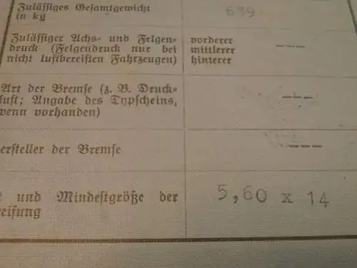 Fahrzeugschein , Führerschule Alt Rehse 1938 ,  Landrat Neustrelitz , DKW , SS !!