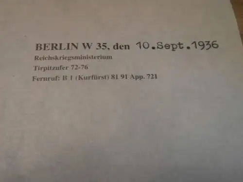 Dokument - Olympisches Dorf 1936 - Alt Rehse , Freiherr von Gilsa Autograph , Olympia , Olympiade , Führerschule , SS !!