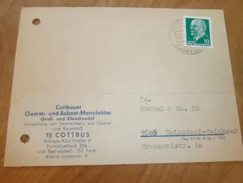 Asbest-Manufaktur Cottbus , 1970 , Ganzsache , Reklame / Werbung , Ansichtskarte , Postkarte