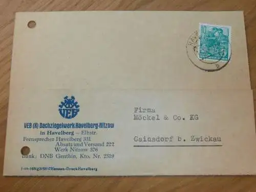 Dachziegelwerk - Havelberg - Nitzow , Genthin , 1960 , Ganzsache , Reklame / Werbung , Ansichtskarte , Postkarte