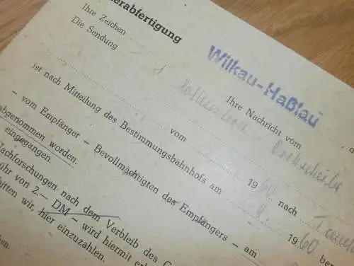 Reichsbahn - Wilkau - Haßlau , 1960 , Ganzsache , Reklame / Werbung , Ansichtskarte , Postkarte