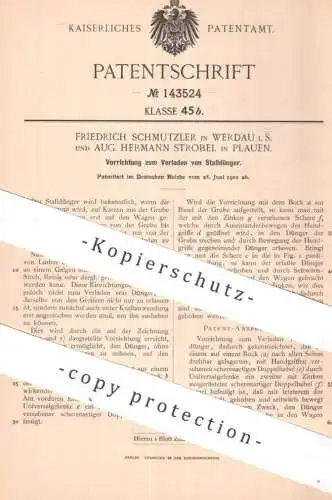 original Patent - Friedrich Schmutzler , Werdau i. S. | Aug. Hermann Strobel , Plauen | 1902 | Verladen von Stalldünger