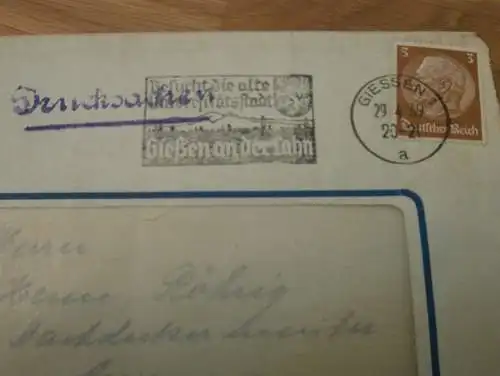 Drucksache - Emil Pistor Nachf. in Gießen , 1939 , altes Dokument / Rechnung , Reklame / Werbung , Giessen