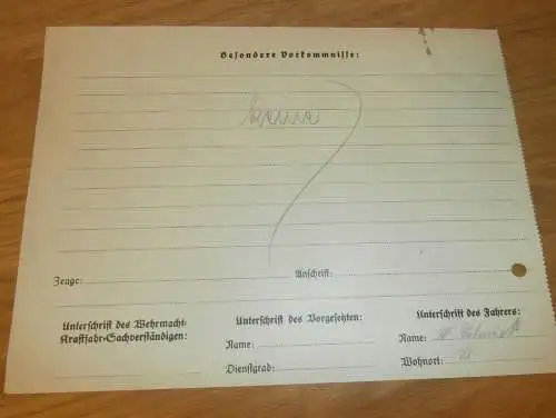 Fahrtausweis - Fliegerhorst in Gießen , 1938 , altes Dokument / Rechnung , Reklame / Werbung , Giessen