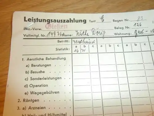 Leistungsauszahlung / Ausweis Judenburg / Gießen , 1942 , K. Dörig Bad Nauheim , Dokument / Rechnung , Reklame , Giessen