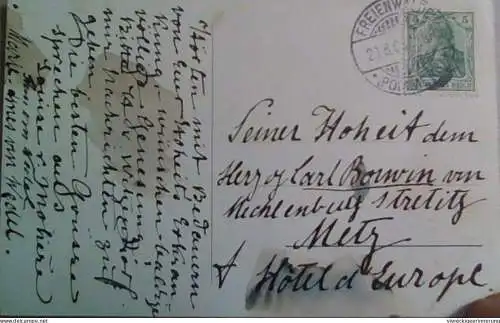 Gutshaus Braunsforth / Bród 1908 Marie-Agnes von Wedel , Herzog Carl Borwin von Mecklenburg Breitenfelde Saatzig Pommern