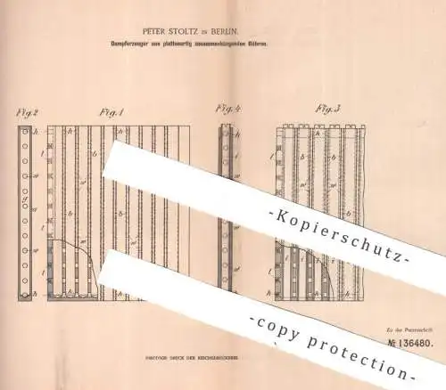 original Patent - Peter Stoltz , Berlin | 1901 | Dampferzeuger | Dampfmaschine , Turbine , Motor , Dampf