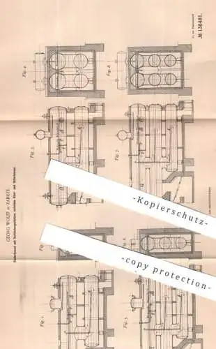 original Patent - Georg Wolff , Zabrze , Polen | 1901 | Siederkessel | Wasserkessel , Kessel , Dampfkessel , Oberkessel