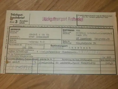 Frachtbrief - Möckel & Co in Zwickau , VEB MELITEX in Hohenstein-Ernstthal , Rechnung , Reklame / Werbung !!