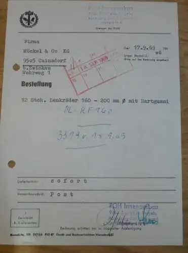 PGH Innenausbau Thalheim i. Erzgeb. , 1969 , alte Rechnung , Reklame / Werbung !!