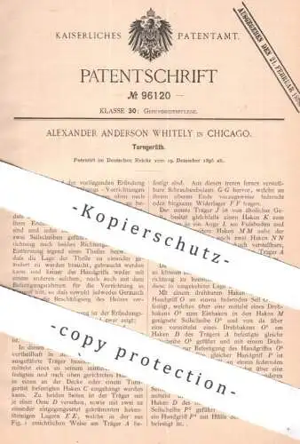 original Patent - Alexander Anderson Whitely , Chicago , USA | 1896 | Turngerät | Turnen , Sportgerät , Sport Kraftsport