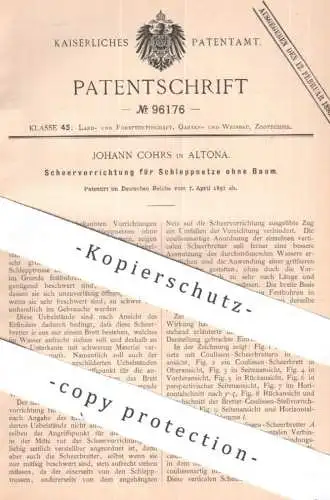 original Patent - Johann Cohrs , Hamburg / Altona | 1897 | Scheervorrichtung für Schleppnetze | Schleppnetz , Netz Netze