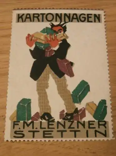 F.M. Lenzner in Stettin , Reklamemarke , alte Marke , Briefmarke , Reklame , Pommern !!