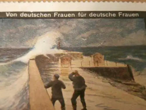 alte Marke - Ostseebad Warnemünde , von deutschen Frauen für deutsche Frauen Reklame , Briefmarke , Ostsee , Mecklenburg