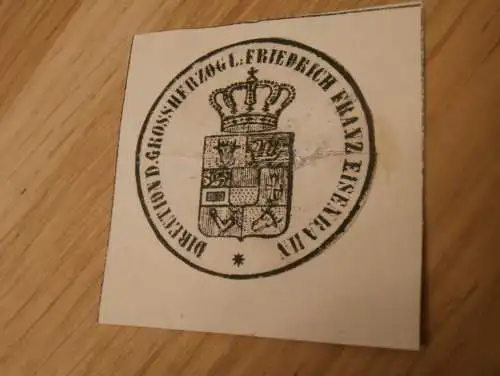 Direction der Friedrich-Franz-Eisenbahn , Mecklenburg , Eisenbahn , altes Siegel / Stempel !