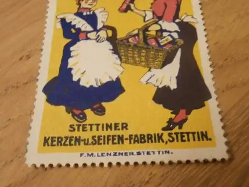 Seifen-Fabrik in Stettin , Reklamemarke , Seife , alte Marke , Reklame , Pommern !!