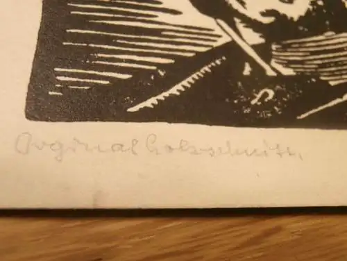 Reichspräsident - Paul von Hindenburg - original Holzschnitt , Bildnis , Mecklenburg !!