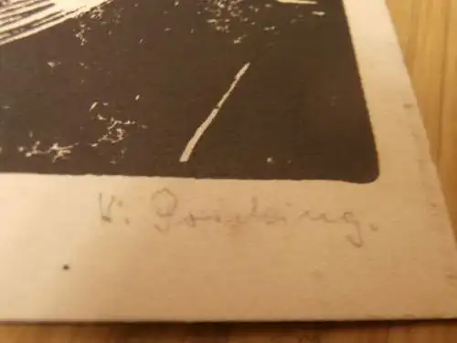 Reichspräsident - Paul von Hindenburg - original Holzschnitt , Bildnis , Mecklenburg !!