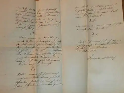 Friederich Mitteldorf in Rostock 1905 , altes Dokument , Marta Dethloff , Mecklenburg !!