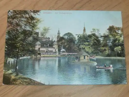 alte AK - Dresden , 1909 , Zwingerteich , Ansichtskarte !!!