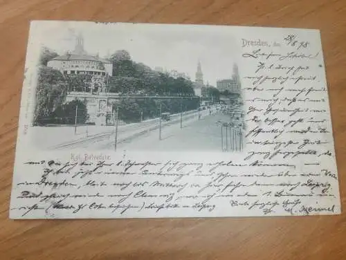alte AK - Dresden , 1898 , kgl. Belvedere , Ansichtskarte !!!