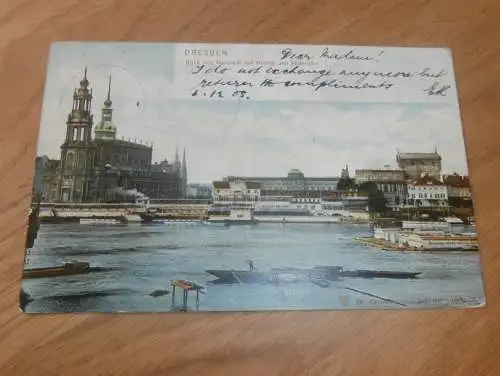 alte AK - Dresden , 1905 , Blick von Neustadt auf Helbig , Ansichtskarte !!!