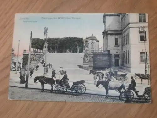 alte AK - Dresden , ca. 1905 , Freitreppe an der Terrasse , Ansichtskarte !!