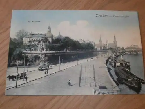 alte AK - Dresden , ca. 1910 , Terrassenufer , Ansichtskarte !!