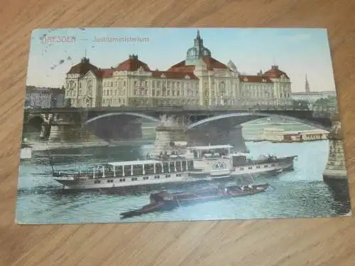alte AK - Dresden , 1916 , Justizministerium , Ansichtskarte !