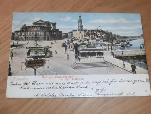alte AK - Dresden , 1905 , Helbig`s Etablissement , Ansichtskarte