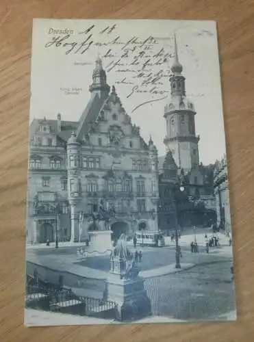 alte AK - Dresden , 1910 , Georgentor , König Albert Denkmal , Ansichtskarte