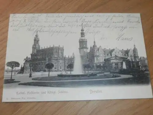 alte AK - Dresden , 1904 , Hofkirche und Schloss , Ansichtskarte !!