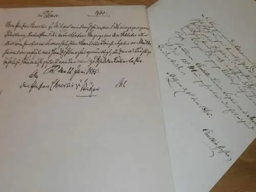 2x altes Dokument mit Siegel - Bützow 1865 , Mecklenburg , Bernitt / Rostock , von Müller in Stralsund !!!