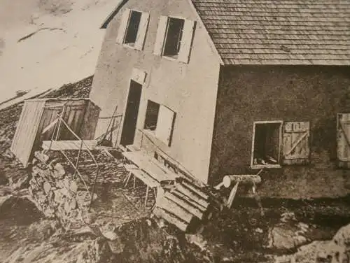 Bild / Aufnahme - Stettiner Hütte 2875 m , Stettin , ca. 1930 , auf Pappe , Hütte , Am Eisjöchel , ca. 330x230 mm !!!