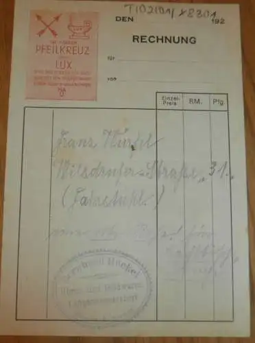 Uhren und Goldwaren - B. Heckel in Langenhennersdorf b. Bad Gottleuba , 1920 , alte Rechnung , Reklame / Werbung !!