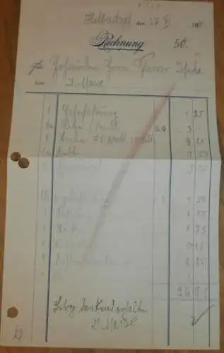 J. Marse in Halberstadt , 1918 , an Pfarrer Iseke , alte Rechnung , Reklame / Werbung !!