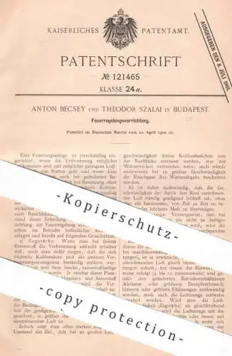original Patent - Anton Becsey , Theodor Szalai , Budapest , Ungarn | 1900 | Feuerregelungsvorrichtung | Feuerung | Ofen