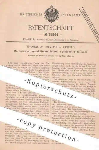original Patent - Thomas & Prevost , Crefeld / Krefeld | 1895 | Mercerisieren vegetabilischer Fasern | Baumwolle , Weben