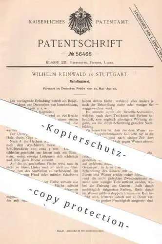 original Patent - Wilhelm Reinwald , Stuttgart | 1890 | Reliefmalerei | Relief - Malerei | Maler | Wandmalerei , Stuck !